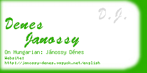denes janossy business card