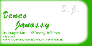 denes janossy business card